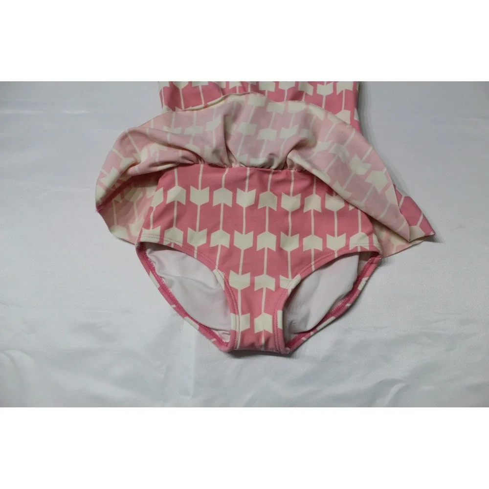 Hanna Andersson Girls Pink Arrow Print Skirted One Piece Swimsuit Size 100‎ 4T